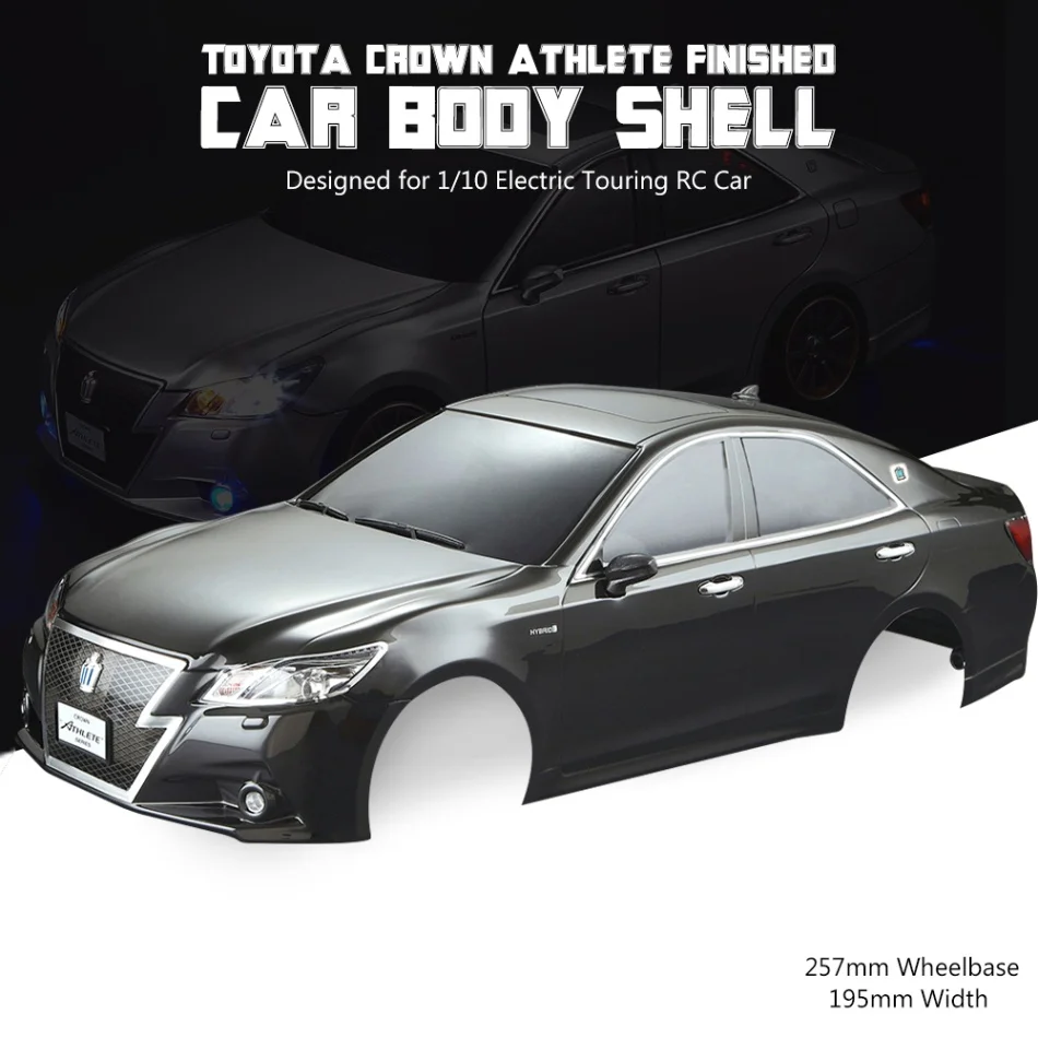 Black KillerBody RC автомобильный корпус корпуса рамка Комплект для Toyota Crown Athlete 1/10 Электрический туристический автомобиль RC гоночный diy запчасти - Цвет: Black