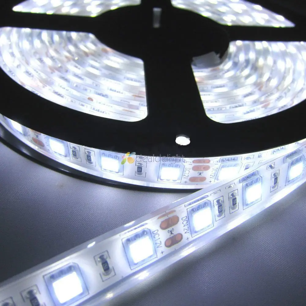 

DC12V 5M 5050 SMD 60LED/M 300LEDs IP68 Underwater Waterproof White Color Flexible LED Strip for Swimming Pool Fish Tank Outdoor