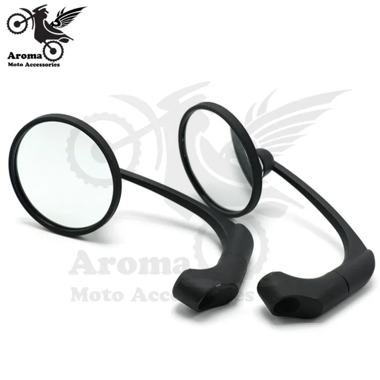 

metal black round scooter retro 8MM 10MM motorcycle rearview mirror for honda yamaha suzuki harley softail sportster moto mirror