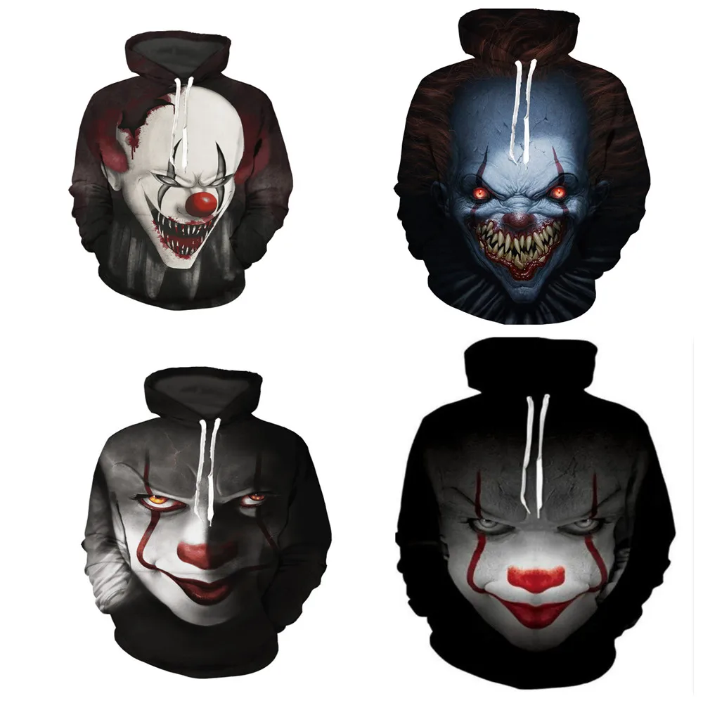 Фильм Стивен Кинг это клоун Pennywise толстовки Хэллоуин косплей костюм для мужчин и