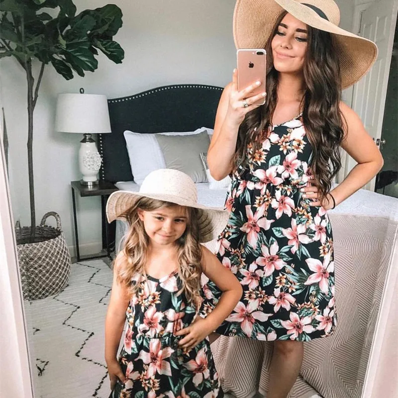 Платья для мамы и дочки костюм в богемном стиле Vestidos платье с открытыми плечами