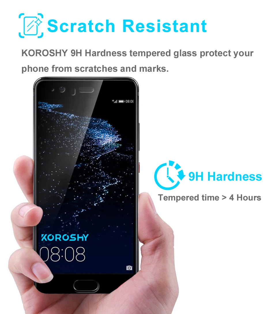 KOROSHY 9H полное покрытие закаленное стекло для Huawei P10 Lite Plus P10Lite P10Plus защита экрана HD