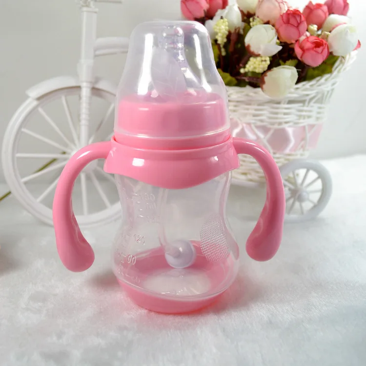 180ML Pink 180/240/320 мл широкий диаметр отверстия без добавления бисфенола А детская бутылочка для кормления младенцев бутылочки для кормления biberon mamadeira против колик с Температура зондирования - Цвет: 180ML Pink