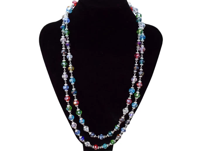 Новое поступление 2 слоя (150 см) богемное длинное Кристальное Длинное колье с