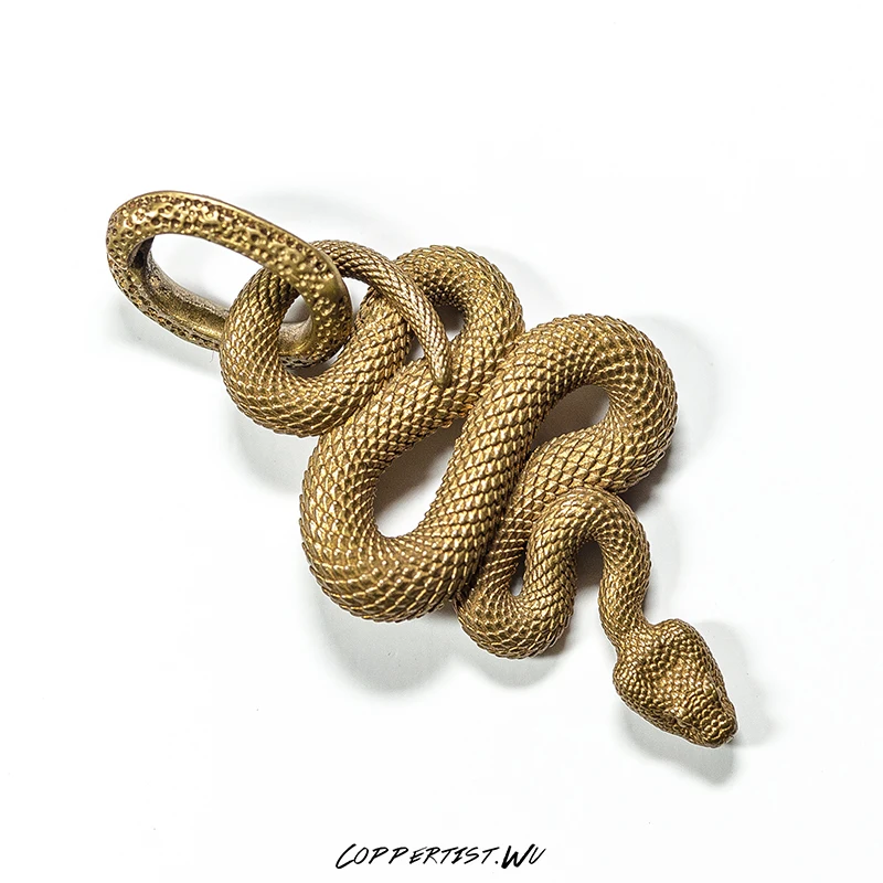 Type2(no zircon eye) Coppertist. wu латунный Металлический Брелок В Форме Змеи Брелок для ключей ручной работы Модное животное кольцо для ключей с сумочкой кулон - Цвет: Type2(no zircon eye)