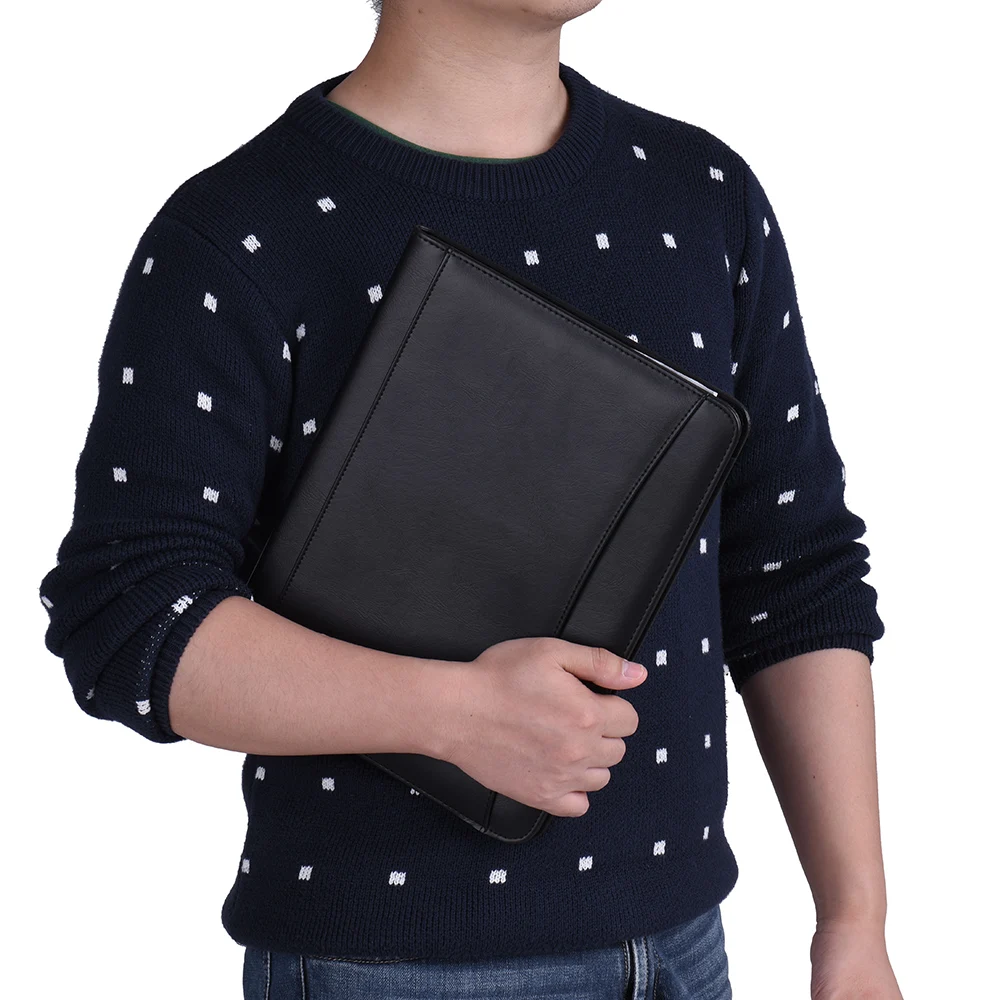 А4 PU папка сумка кожаная многофункциональная Бизнес Портфолио Padfolio чехол для