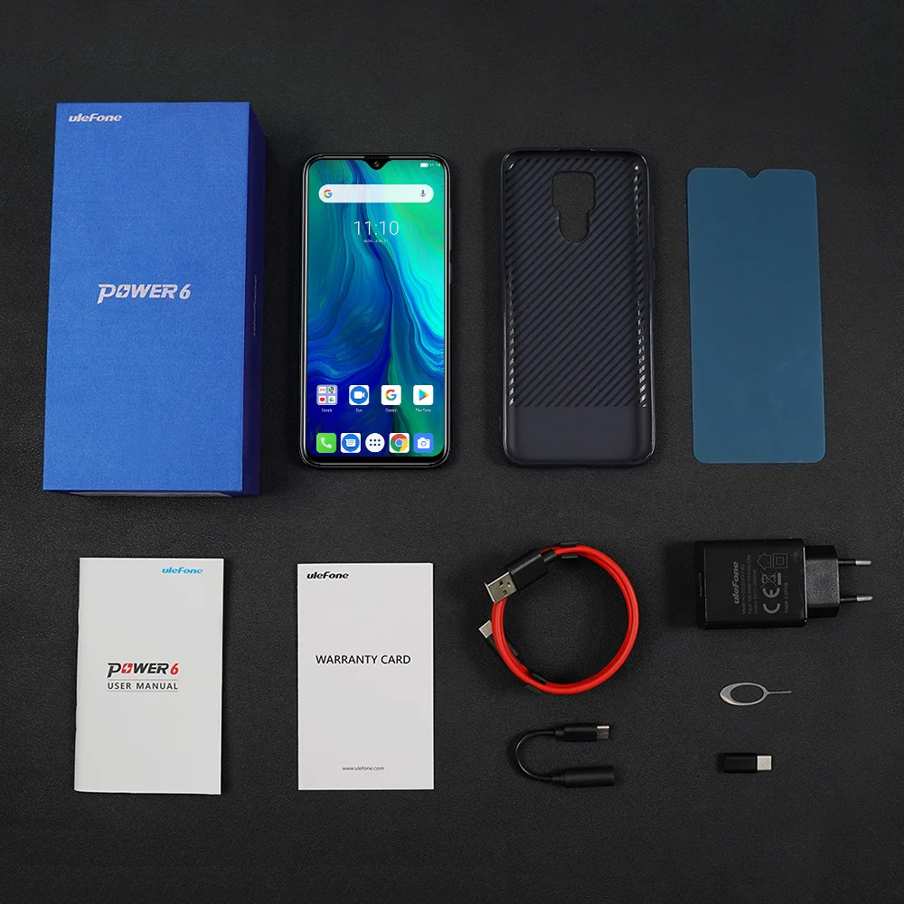 Ulefone power 6 6350mAh Мобильный телефон Android 9,0 Pie 6," FHD MT6765V Восьмиядерный 4 Гб+ 64 Гб 16MP NFC 4G BT 5,0 смартфон