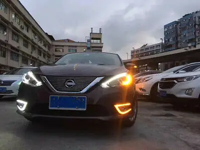 Светодиодный противотуманный светильник DRL Дневной ходовой светильник для Nissan Sentra Sylphy