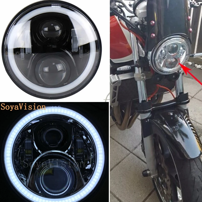 Hornet 250 600 900 VTEC VTR250 50 Вт H4 мотоциклетные белые ангельские глазки 7 "светодиодные