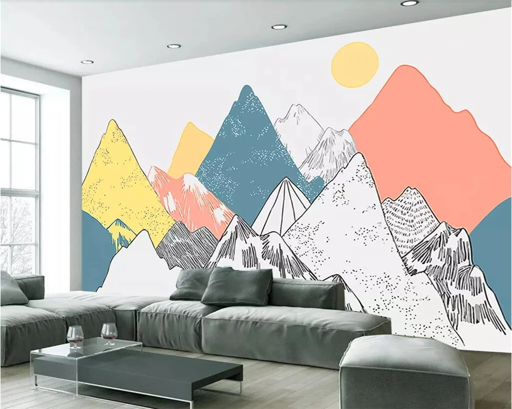 3d обои на заказ новинка скандинавский простой горный вид для гостиной фоновые