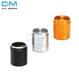 10 шт., потенциометр из алюминиевого сплава diymore WH148 для диаметра 6 мм, управление валом с накаткой, поворотные ручки 14x16 мм, черная, серебристая, Золотая крышка