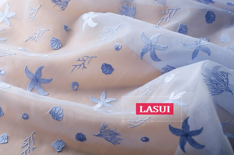 LASUI 3y = 1 шт. O0044 для платья, украшение занавески уникальный узор морей и океанов вышивка высокой плотности органзы кружева