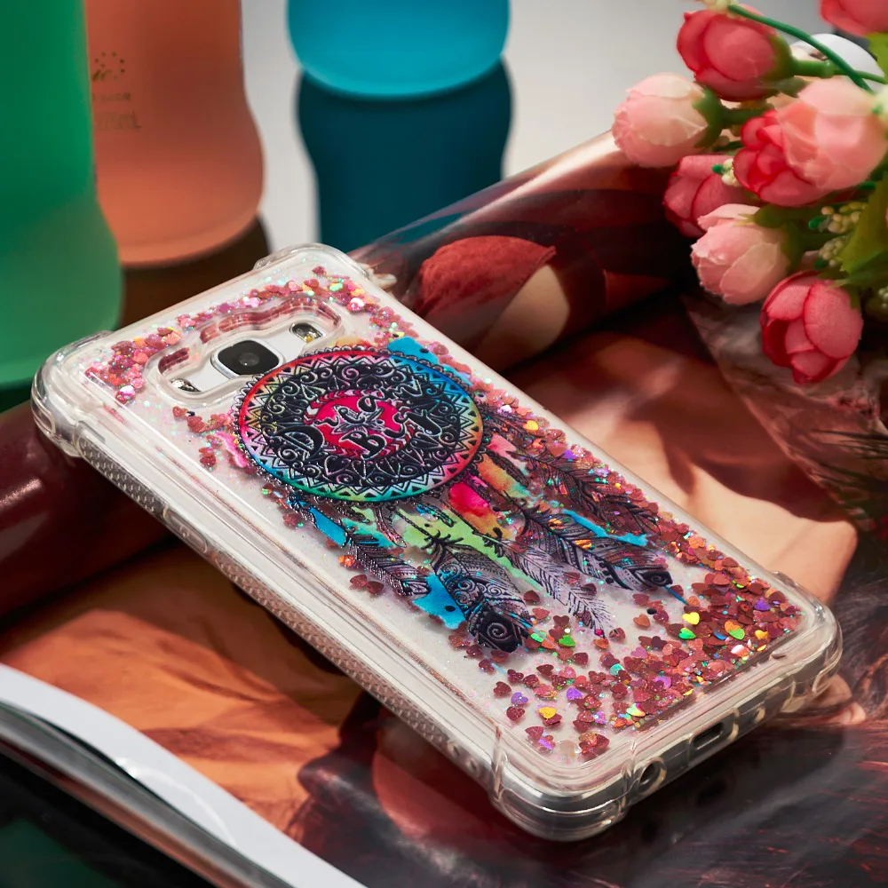 LUCKBUY для samsung Galaxy J1 J5 J7 чехол Роскошный динамический с блестками и жидкостью Мягкий силиконовый прозрачный Футляр задняя крышка