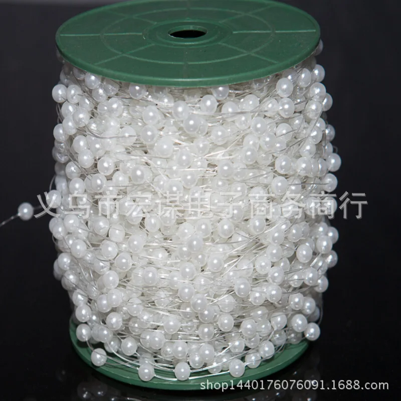 25 м украшение для свадебной вечеринки белый 6 мм ABS пластик искусственный жемчуг
