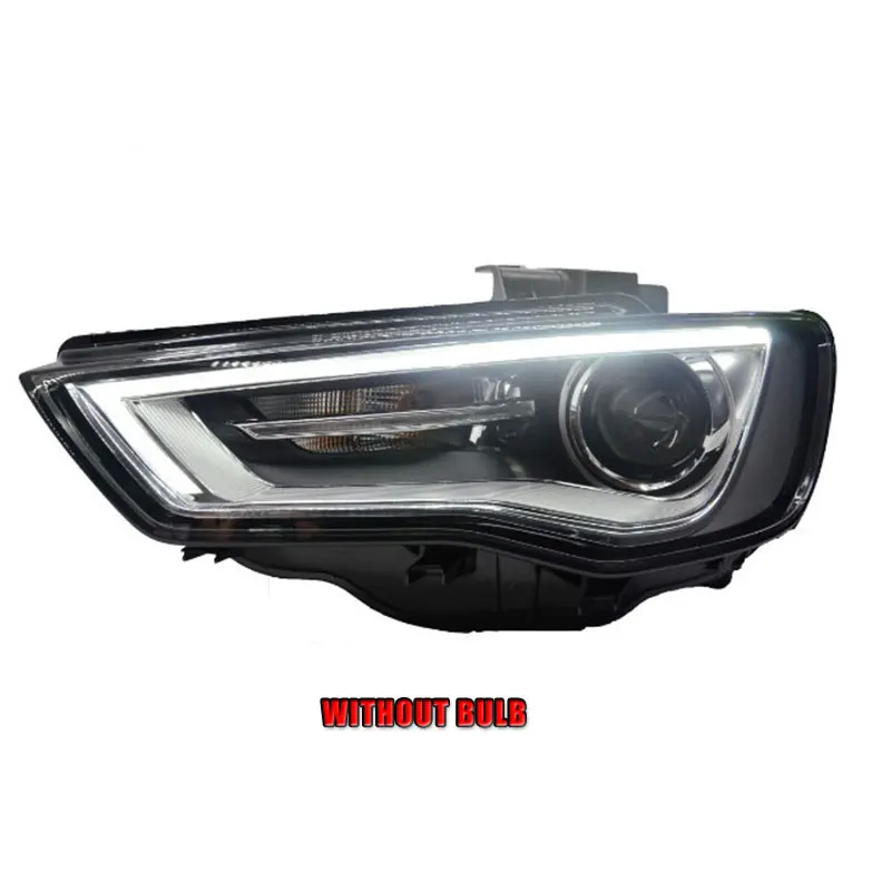 Without bulb 2 шт. светодиодный фары для автомобиля Audi A3 2013 Автомобильный светодиодный свет двойной ксеноновые линзы автомобильные аксессуары Габаритные огни противотуманных фар - Цвет: Without bulb