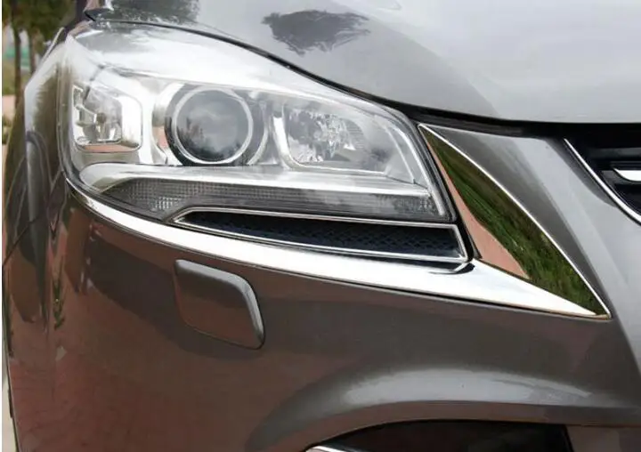 2 шт. для 2013 2014 2015 2016 FORD ESCAPE KUGA Хром спереди головной светильник фонаря ламповый