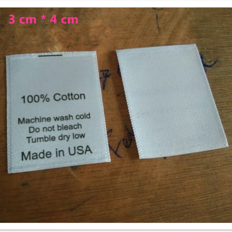 Атласная лента 100 шт. сделано в Австралии/США бирка для стирки белая по уходу