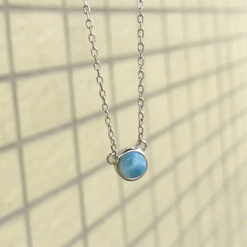 Женская подвеска Ларимар CSJ из натурального синего серебра 5 мм свадебные и