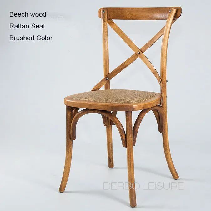 Beech Brushed Современный классический знаменитый дизайн Лофт модный античный американский кантри стиль твердый деревянный крест назад Обеденный стул со спинкой мебель 1 шт - Цвет: Beech Brushed