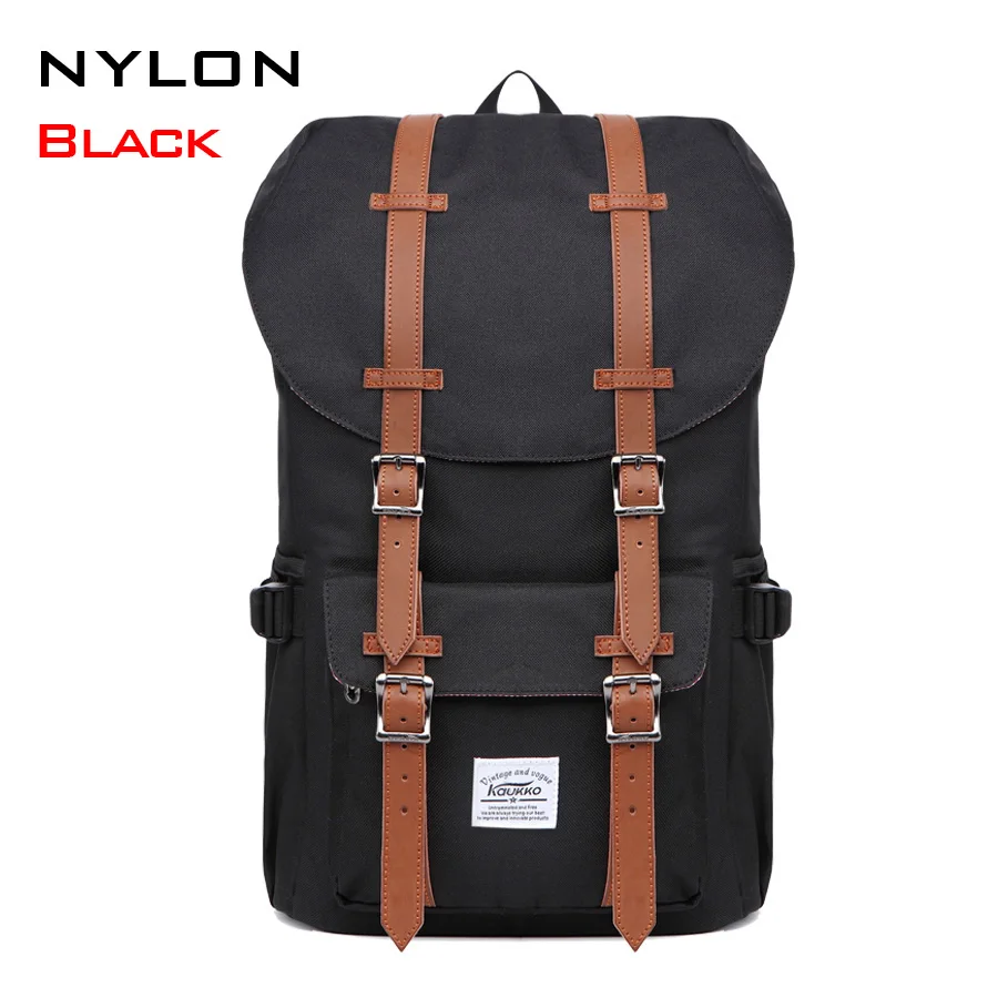 Рюкзак женский рюкзак мужской Schulrucksack KAUKKO 1" рюкзак для ноутбука 15" ноутбук Повседневный Рюкзак стильный рюкзак - Цвет: Nylon Black