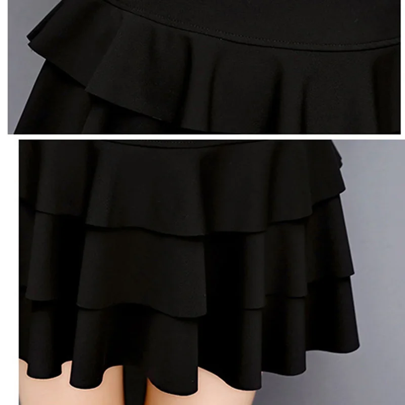 Трапециевидная Стильная черная юбка для девочек большие размеры S 3XL модная