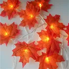 Осенние кленовые листья светодиодный фея светильник праздничные вечерние Цветочная композиция для фон с новогодними декорациями