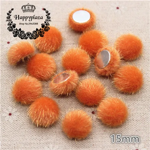 orange 50pcs 50 шт., 15 мм, смешанные цвета, покрытая тканью, круглая кнопка, плоская задняя часть, кабошон, пуговицы для домашнего шитья, сделай сам, скрапбук, аксессуары для рукоделия - Цвет: orange 50pcs