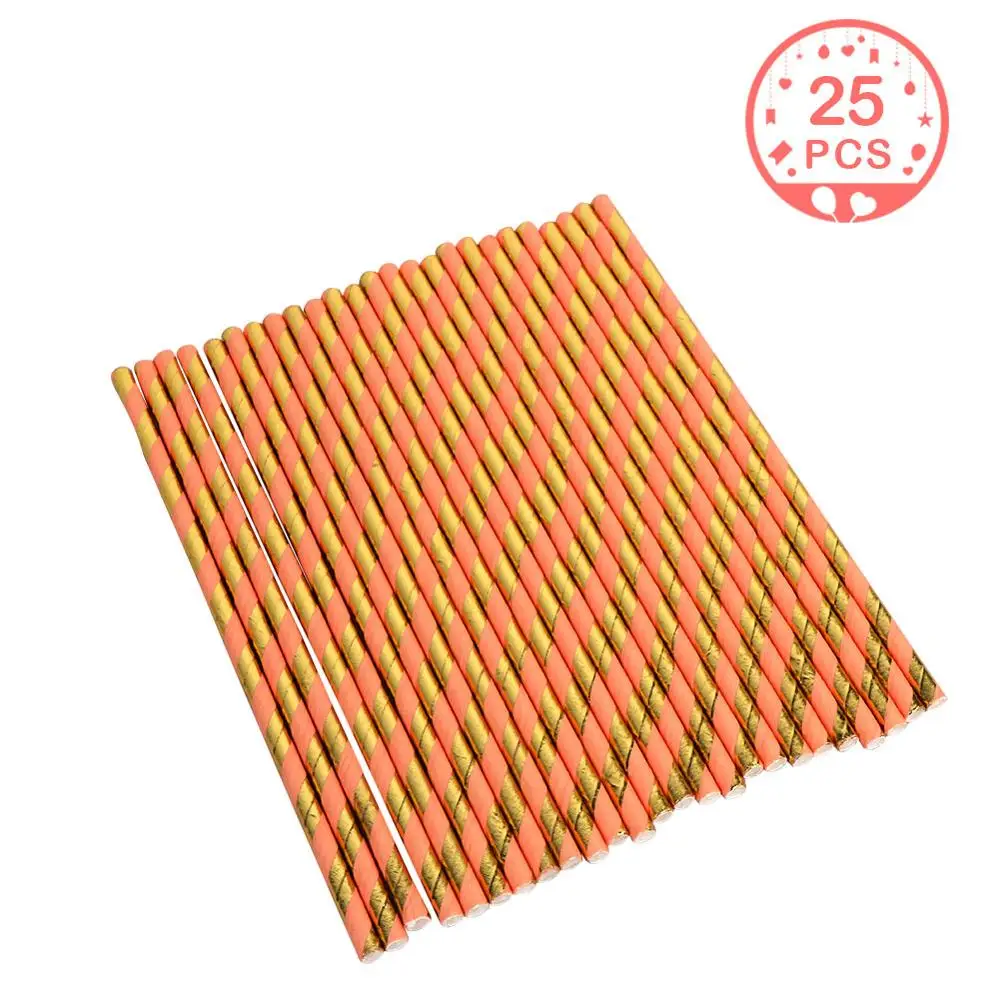 Straw OurWarm, розовая фольга, Золотая одноразовая посуда, набор, бумажные тарелки, чашки, вечерние, одноразовые столовые приборы, наборы для дня рождения, дома, сбора, барбекю - Цвет: Straw
