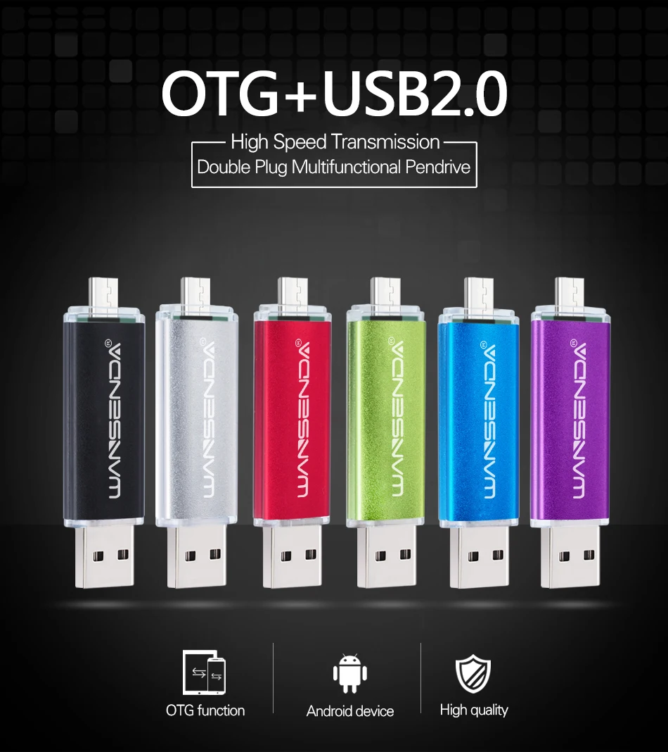 Новинка, Usb флеш-накопитель WANSENDA, OTG, флеш-накопитель для Android, мобильный, 16 ГБ, 32 ГБ, 64 ГБ, 128 ГБ, 256 ГБ, высокоскоростной флеш-накопитель, Usb карта памяти