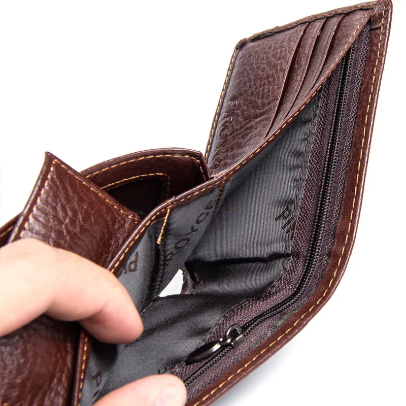 Мужские кошельки из натуральной кожи дизайнерский бумажник на застежке мужские