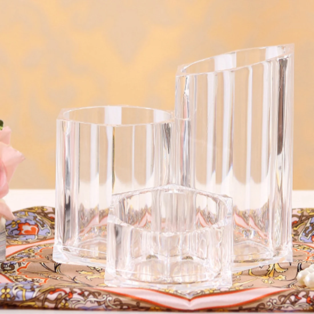 Прозрачный акриловый Органайзер для косметических ручек держатель кистей чехол