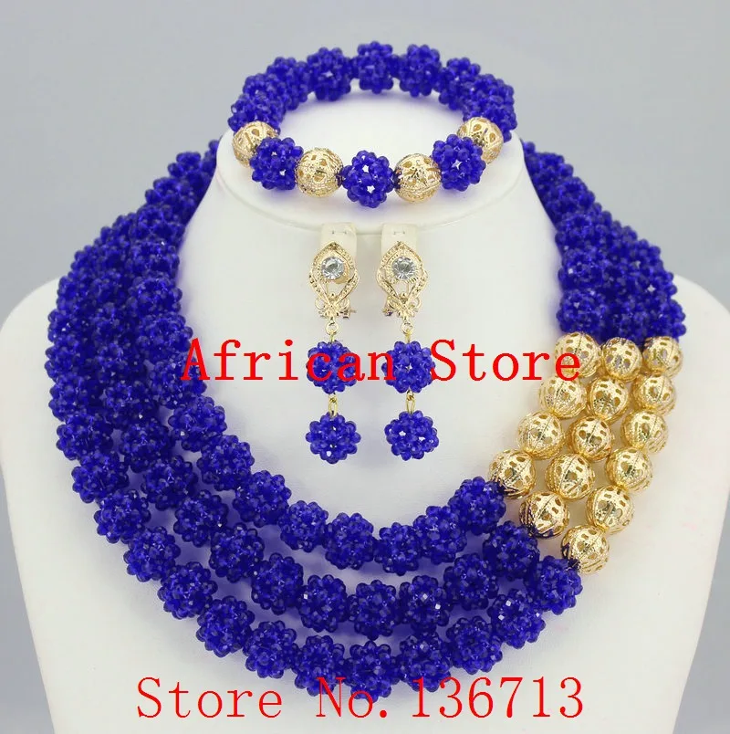 

Newest african beads jewelry set 2016 nigerian wedding african beads 7 color indian multi layer necklace / Earrings women R598