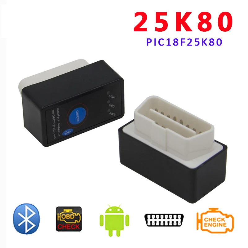 V1.5 супер мини ELM327 диагностический сканер Bluetooth ELM 327 с on/off чип 25K80 OBD2 OBDII для Android