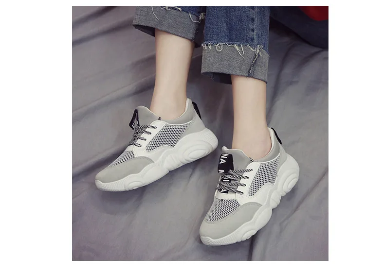 Женские кроссовки; коллекция года; basket femme tenis feminino; белые туфли на платформе; женские кроссовки с круглым носком и кружевом; женская летняя обувь