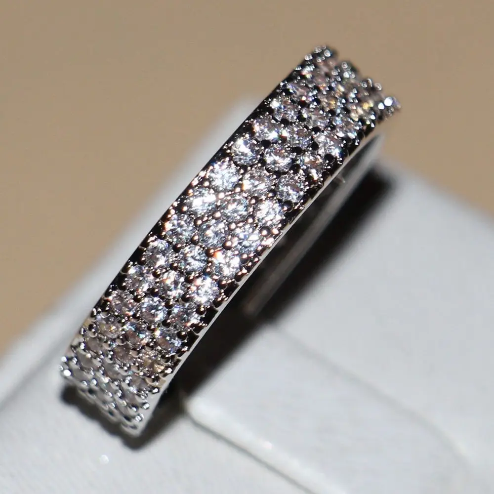 Choucong Size5-10 Удивительные ювелирные изделия 10kt заполненные белым золотом CZ