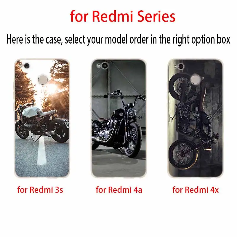 Retro Moto Cross Motorcycle Fashion Soft TPU Case For Xiaomi Redmi Note 10 9 8 7 6 5 Pro Max 10S 9S 9T 8T 4G 5G Cover | Мобильные