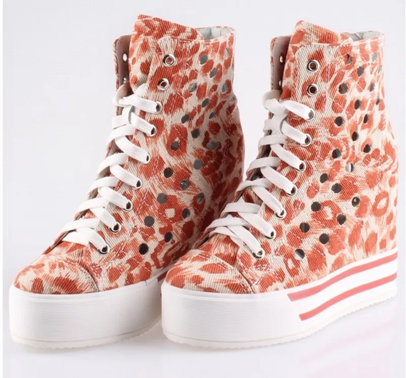New women shoes woman canvas denim platform wedge high heels height increasing casual womens zapatillas deportivas zapatos mujer | Обувь