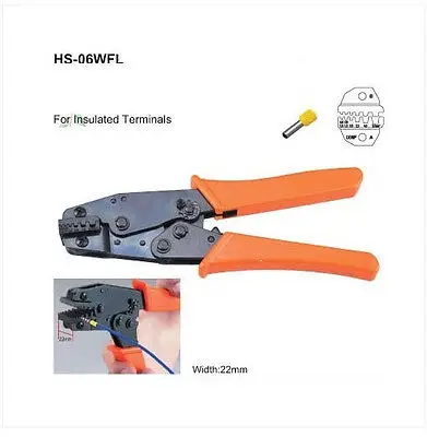 

1 x Insulated Terminals Crimper Plier 24-10AWG 0.25-6.0mm2 22mm Width Die Sit