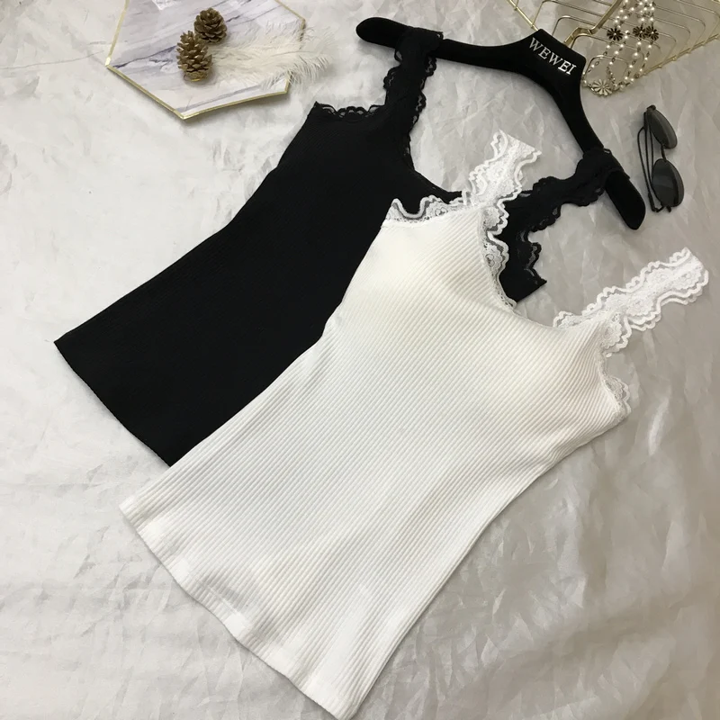ALPHALMODA, новинка, женский кружевной вязаный топик, корейский стиль, вертикальный Rip Lace Sling, тонкий, милый, женский, летний, вязаный топик