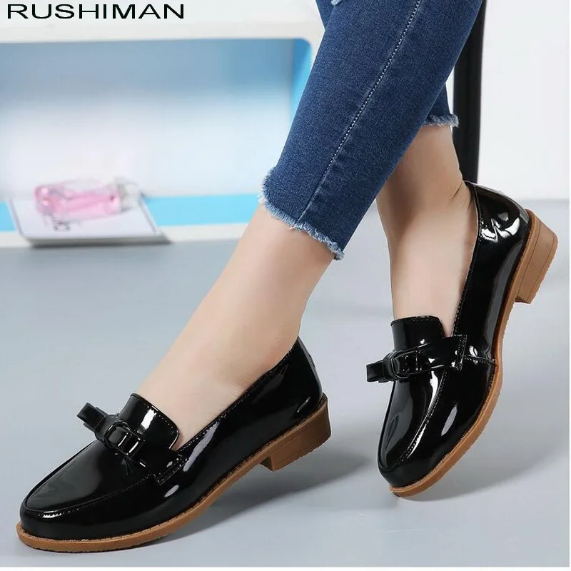 

Women Flats Shoes Woman Black Bow-knot Casual Loafers Women's Low Bow Flat anti-skid Oxford Shoes size 35-40