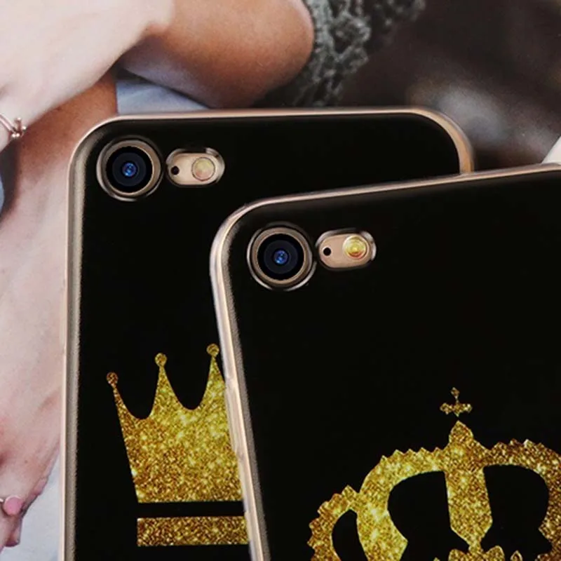 Чехол для iPhone X XR XS Max 6 7 8 плюс мода King queen пара чехол 5 5S SE samsung Galaxy S8 S9 |