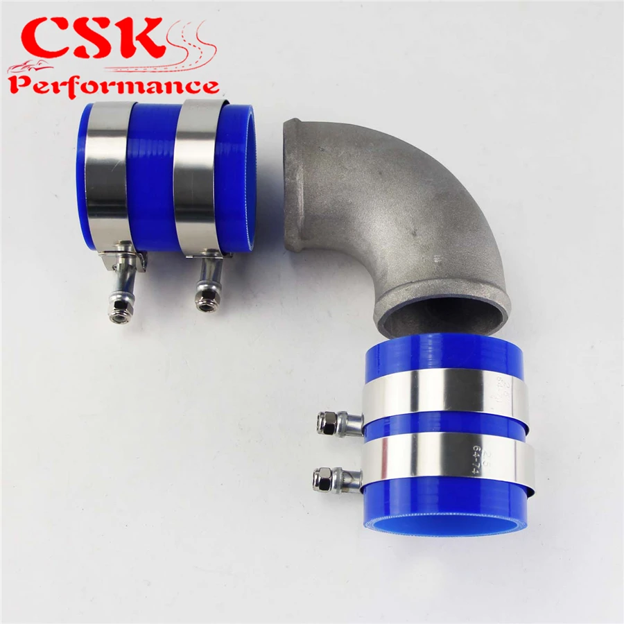 2.5" Cast Aluminum 90 Degree Elbow Pipe Turbo Intercooler+ silicone hose kit |
