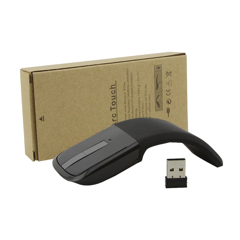 2.4Ghz Wireless Mice CHUYI Bluetooth Беспроводная Arc сенсорная мышь 1200 dpi оптическая Складная компьютерная Mause ультра тонкая складная мышь для ноутбука microsoft - Цвет: 2.4Ghz Wireless Mice