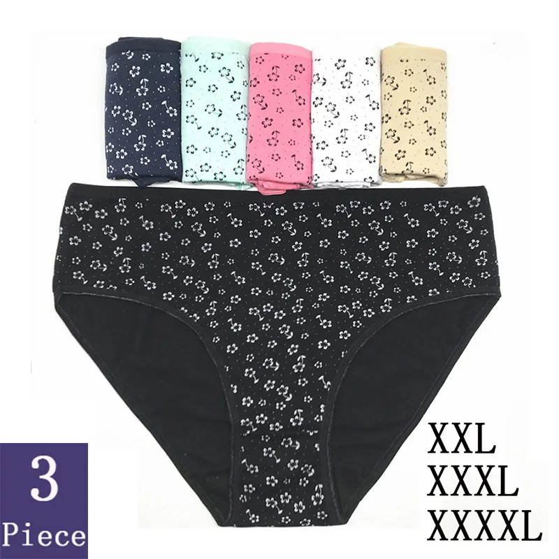 3 шт. хлопковые трусы женское нижнее белье большие размеры XXL 3XL 4XL высокая талия