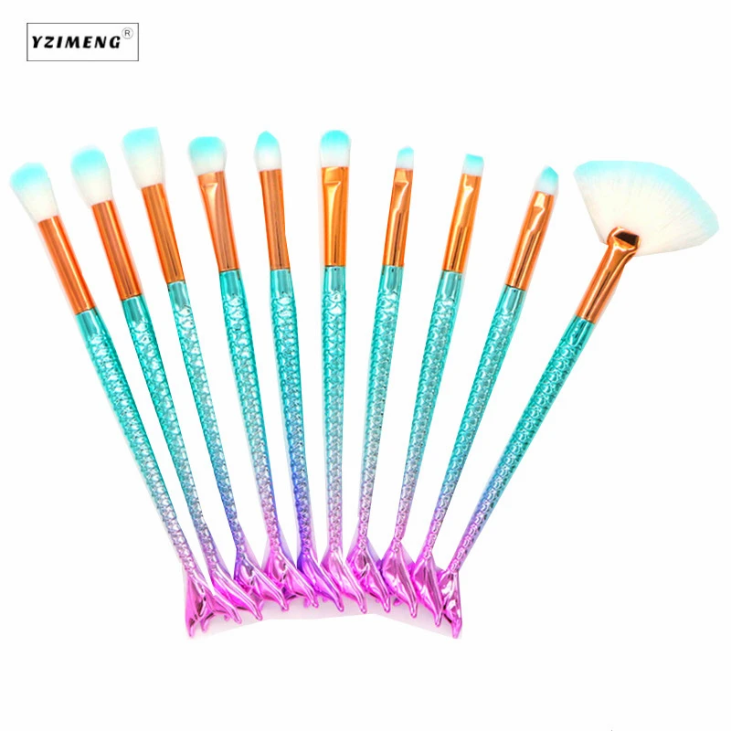 Набор кистей для макияжа русалка 10 шт./компл.|beauty kit|makeup brush setbrush set |