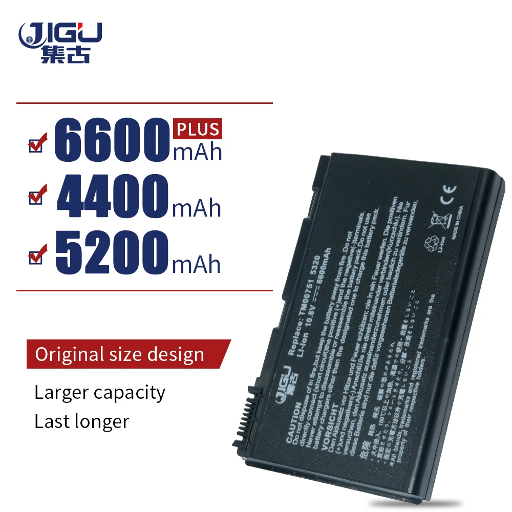 

JIGU 6 Cells 4400 mAh Laptop Battery For ACER Extensa 5220 7220 TravelMate 5530 5520 5320 TM5720 TM7520 TM7720 TM00741 TM00751