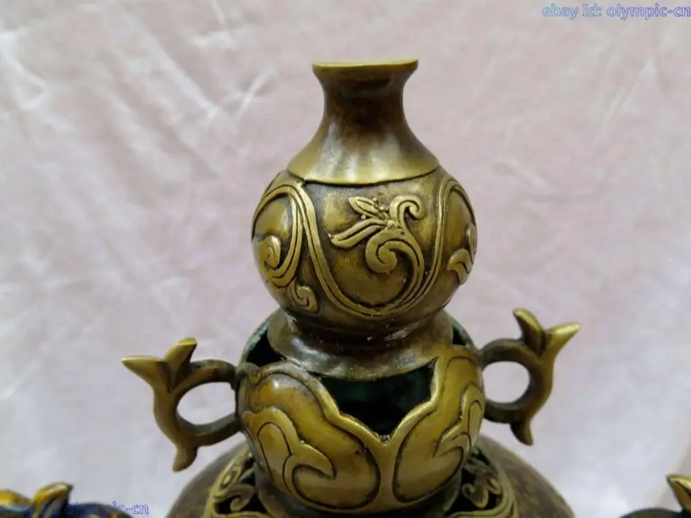 15 &quotКитайская латунная медная горелка для ладана с двумя драконами (D0426) | Дом и