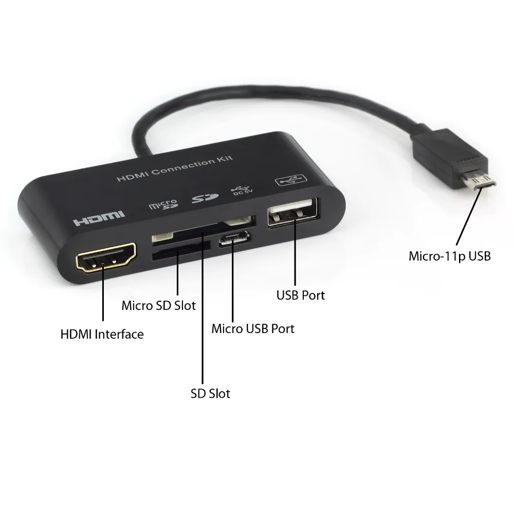 ESYNiC HDTV HDMI конвертер Поддержка SD/TF/M2 карты памяти для samsung Galaxy S3/S4/S5/Примечание Micro USB