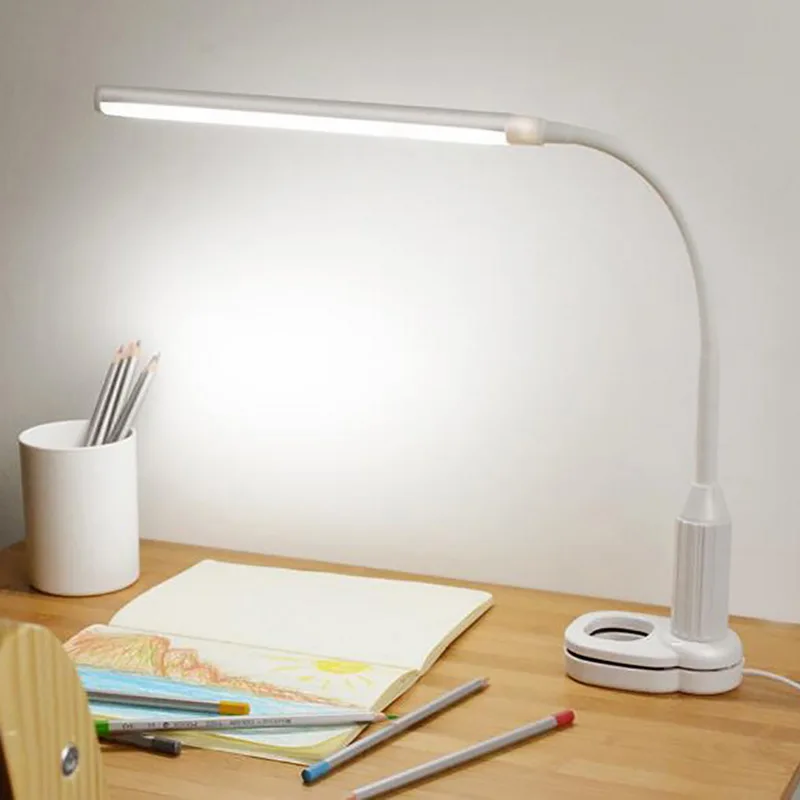 Настольные лампы USB Led Настольная лампа на зажиме для чтения книг Гибкая