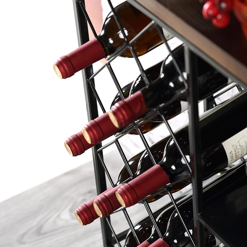 Новый металлический деревянный верх с железной рамой винная полка вертикальный